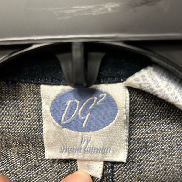 DG2 by Diane Gilman Brown Leather and Blue Denim Jacket - Picture 2 of 7